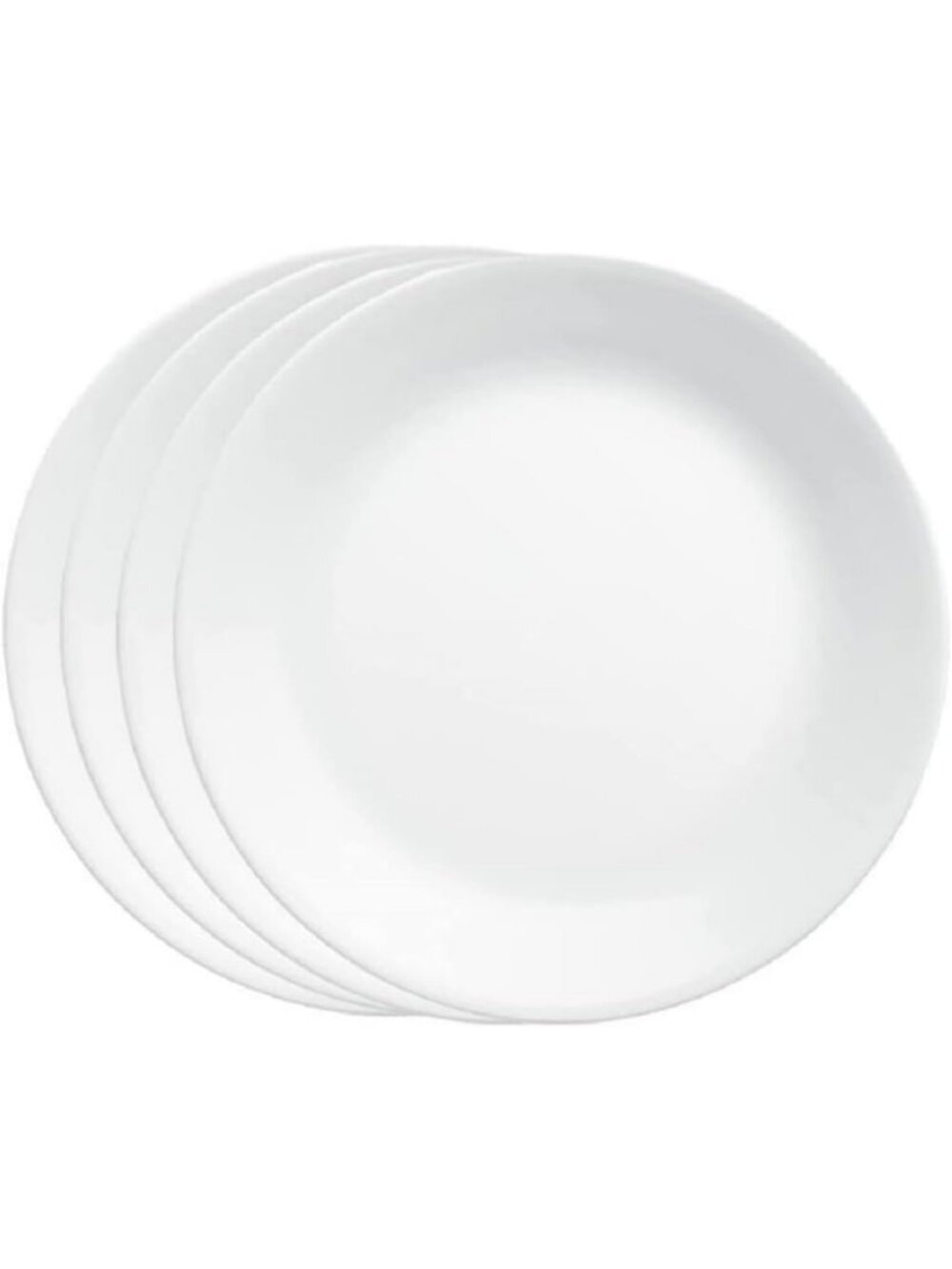4-Piece Set 10.25" Chip & Crack Resistant Glass Dinner Plates - Elegant White